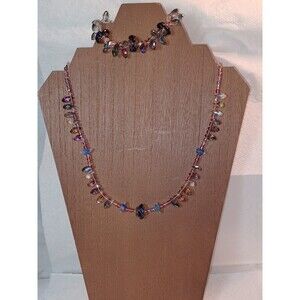 Amazing Artist made Lamp work glass, Swarovski crystals & sterling silver SET